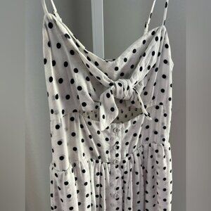 NWT Xhiliration white and black polka dot dress